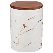 Банка для сыпучих продуктов коллекция "Золотой мрамор" цвет:white 11,5*16 см