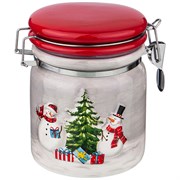 Банка для сыпучих продуктов  коллекция "Веселые снеговики" 750 мл 10,8*10,8*13,8 см