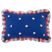 Подушка декоративная  "Индиго" ,40х60 см ,100% хлопок,синий+клетка,синтипон