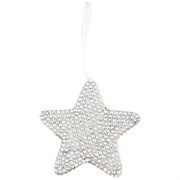 Подвеска"звездочка в стразах " цвет: silver L=15 см