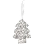 Подвеска"елочка в стразах " цвет: silver L=14,5 см