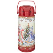 Термос agness "Christmas collection" со стеклянной колбой и помпой 1.9 л