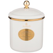 Банка для сыпучих продуктов agness, эмалированная, серия тюдор 12 х 12 см / 1,2л