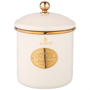Банка для сыпучих продуктов agness, эмалированная, серия тюдор 12 х 12 см / 1,2л