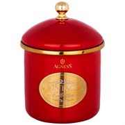 Банка для сыпучих продуктов agness, эмалированная. серия тюдор 9 х 9 см / 0,5л
