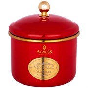 Банка для сыпучих продуктов agness, эмалированная, серия тюдор12 х 9 см / 1,0л