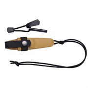 Нож Morakniv Eldris, нержавеющая сталь, цвет желтый, ножны, шнурок, огниво, 13523