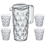 Набор кувшин и стаканы crystal, 1,6 л, поликарбонат, 4 шт.