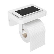 Держатель для туалетной бумаги с полочкой flex белый