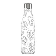 Термос chilly's bottles, line drawing, leaves, 500 мл