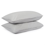 Набор из двух наволочек серого цвета из органического стираного хлопка из коллекции essential, 50х70