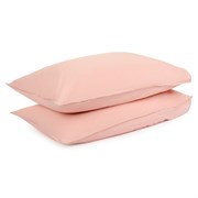 Набор из двух наволочек цвета пыльной розы из органического стираного хлопка из коллекции essential,