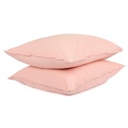 Набор из двух наволочек цвета пыльной розы из органического стираного хлопка из коллекции essential,
