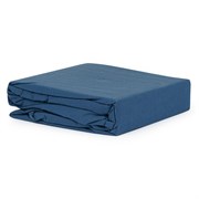 Простыня темно-синего цвета из органического стираного хлопка из коллекции essential, 240х270 см