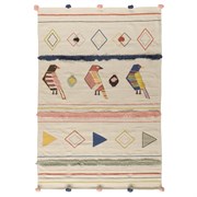 Ковер из хлопка в этническом стиле с орнаментом Птицы из коллекции ethnic, 120х180 см