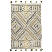 Ковер из хлопка с контрастным узором и кисточками из коллекции ethnic, 70х160 см