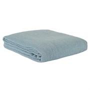 Покрывало из жатого хлопка джинсово-синего цвета  из коллекции essential, 180х240 см