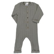 Комбинезон с длинным рукавом из хлопкового муслина серого цвета из коллекции essential 12-18m