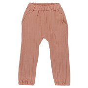 Штаны из хлопкового муслина цвета пыльной розы из коллекции essential 24-36m