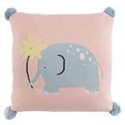 Подушка декоративная с помпонами Слоник lou из коллекции tiny world 35х35 см