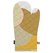 Прихватка-варежка из хлопка горчичного цвета с авторским принтом из коллекции freak fruit, 33х17,5 с