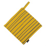 Прихватка из хлопка горчичного цвета с принтом Полоски из коллекции prairie, 22х22 см