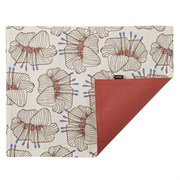 Cалфетка двухсторонняя под приборы из хлопка терракотового цвета с принтом Цветы из коллекции prairi