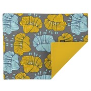 Cалфетка двухсторонняя под приборы из хлопка серого цвета с принтом Цветы из коллекции prairie, 35х4