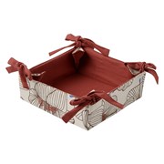 Корзинка для хлеба из хлопка терракотового цвета с принтом Цветы из коллекции prairie, 30х30 см