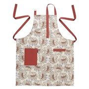 Фартук из хлопка молочного цвета с принтом Цветы из коллекции prairie, 85х70 см