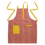 Фартук из хлопка терракотового цвета с принтом Полоски из коллекции prairie, 85х70 см