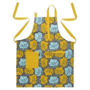 Фартук из хлопка серого цвета с принтом Цветы из коллекции prairie, 85х70 см