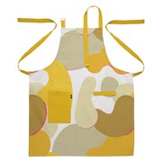 Фартук из хлопка горчичного цвета с авторским принтом из коллекции freak fruit, 85х70 см