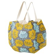 Пляжная сумка из хлопка серого цвета с принтом Цветы из коллекции prairie