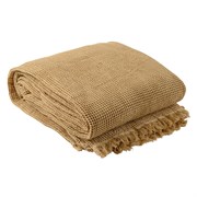 Покрывало вафельное из хлопка светло-коричневого цвета  из коллекции essential, 180х250 см