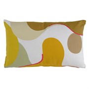 Подушка декоративная из хлопка горчичного цвета с авторским принтом из коллекции freak fruit, 30х50