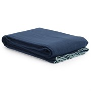 Покрывало легкое из хлопка темно-синего цвета с контрастной каймой из коллекции essential, 180х250 с