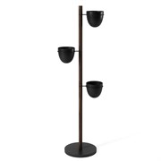 Подставка для цветов floristand planter с горшками 3 шт, темный орех