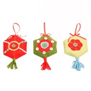 Украшение новогоднее "Пуговка", H10 см, 3в.