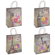 Пакет подарочный, (бумага, плотность 120г/м2, блок из 12-и шт.), L26 W12 H32 см. 4в