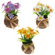 Цветочная композиция "Нарциссы", L12 W12 H14 см, 3в.