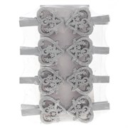 Украшение новогоднее "Прищепка-Сердце", набор из 8 шт, L3 W0,5 H2,7 см