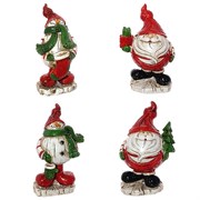 Фигурка декоративная "Санта/Снеговик", набор из 2 шт, L4,2 W3,3 H6,7 см, 2в.