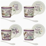 Кружка с блюдцем и ложкой, 350 мл, L13 W9,5 H12 см, 4в.