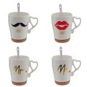 Кружка с ложкой, набор из 2-х шт, 300 мл, L12 W8 H12 см, 2в.