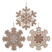 Украшение новогоднее "Снежинка", L15 W0,5 H15 см, 3в.