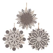 Украшение новогоднее "Снежинка", L15 W0,5 H15 см, 3в.