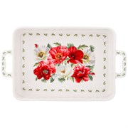 Блюдо прямоугольное с ручками "Маки" 32,5*19*6 см
