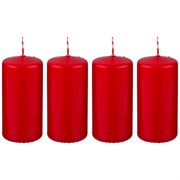 Набор свечей из 4  шт 10*5 см красный лакированный