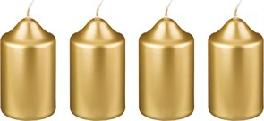Набор свечей из 4  шт 8*4 см золотой металлик